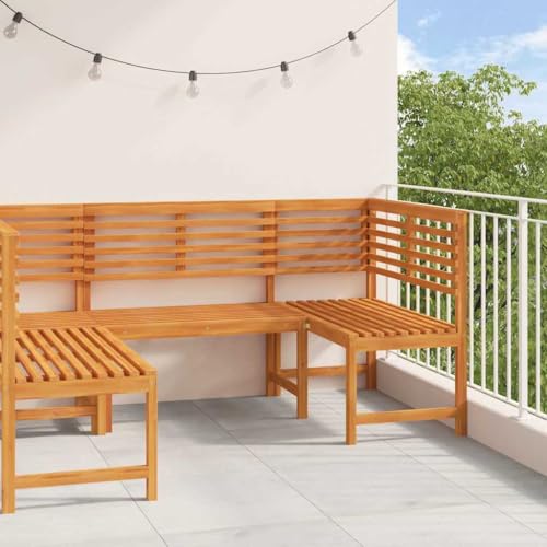 INLIFE Gartenbänke Set 3 pcs Braun Akazie Massivholz,Möbel,Gartenmöbel,Gartenmöbel-Sets,Braun,42.6 KG,3328691 von INLIFE