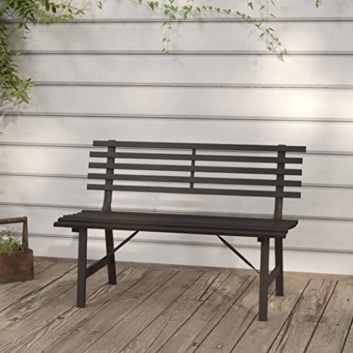 INLIFE Gartenbank 110 cm Stahl Schwarz von INLIFE