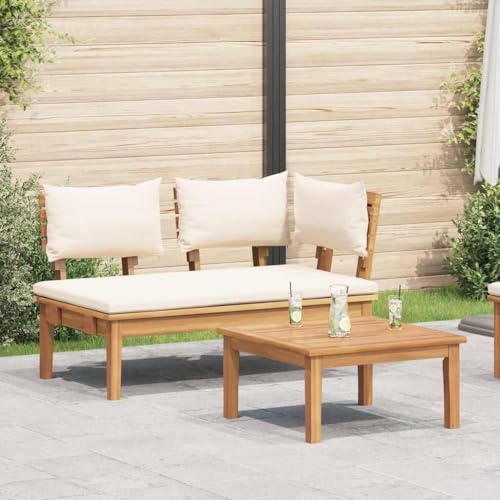 INLIFE Gartenbank 2 pcs Braun Massivholz Teak,Möbel,Gartenmöbel,Gartenmöbel-Sets,Braun,24.42 KG,42006397 von INLIFE