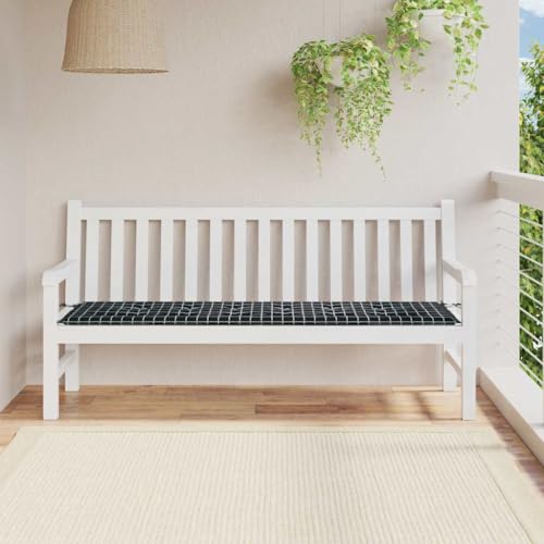 INLIFE Gartenbank-Kissen Plaid Schwarz 180 x 50 x 4 cm Ox Stoff,Heim & Garten,Dekoration,Sitzpolster,Schwarz,1.4 KG,361180 von INLIFE