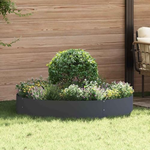 INLIFE Gartenblumentopf Anthrazit 120 x 120 x 20 cm Stahl,Heim & Garten,Rasen & Garten,Gartenpflege,Blumentöpfe & Pflanzgefäße,Anthrazit,4.44 KG,873638 von INLIFE