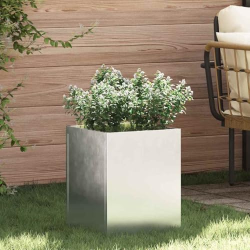 INLIFE Gartenblumentopf Silber Verzinkter Stahl,Heim & Garten,Rasen & Garten,Gartenpflege,Blumentöpfe & Pflanzgefäße,Silber,4.5 KG,876348 von INLIFE