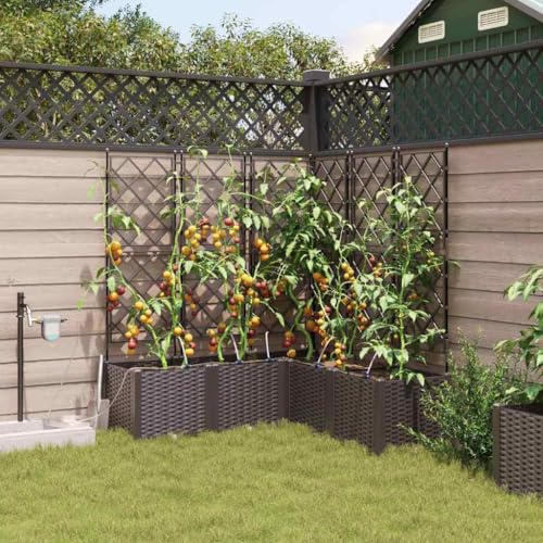 INLIFE Gartenpflanzer Braun 120 x 120 x 142 cm Stahl,Heim & Garten,Rasen & Garten,Gartenpflege,Blumentöpfe & Pflanzgefäße,Braun,15.2 KG,42002833 von INLIFE