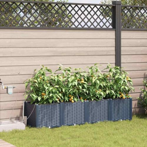 INLIFE Gartenpflanzer Grau 160 x 40 x 37.5 cm Stahl,Heim & Garten,Rasen & Garten,Gartenpflege,Blumentöpfe & Pflanzgefäße,Grau,10.09 KG,42002870 von INLIFE
