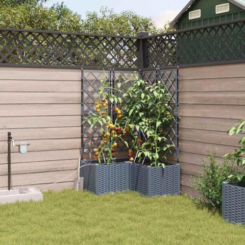 INLIFE Gartenpflanzer Hellgrau 80 x 80 x 142 cm Stahl,Heim & Garten,Rasen & Garten,Gartenpflege,Blumentöpfe & Pflanzgefäße,Hellgrau,9.83 KG,42002900 von INLIFE