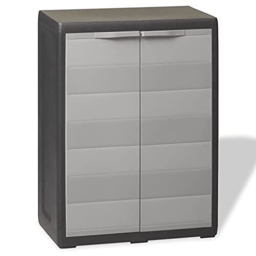 INLIFE Gartenschrank mit 1 Regal Schwarz und Grau,Grau,7.14KG,43707 von INLIFE