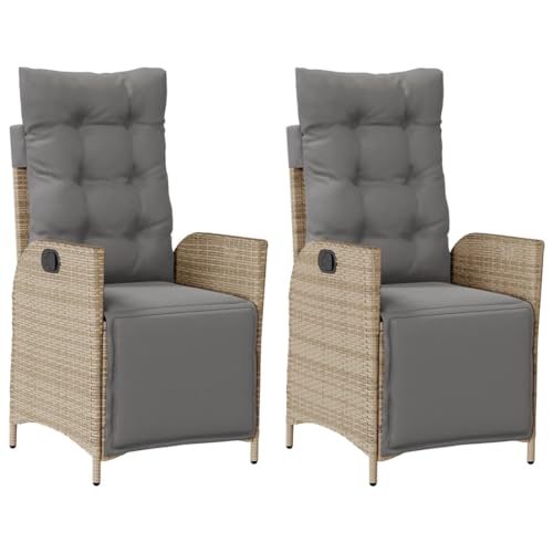 INLIFE Gartensessel mit Fußteil 2 STK. Verstellbar Poly Rattan,Möbel,Gartenmöbel,Gartensitzmöbel,Gartenstühle,Beige,21.8 KG,365293 INLIFE Gartensessel mit Fußteil 2 STK. Verstellbar Poly Rattan,Möbel,Gartenmöbel,Gartensitzmöbel,Gartenstühle,Beige,21.8 KG,365293 von INLIFE