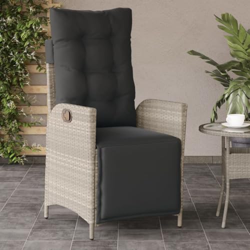 INLIFE Gartensessel mit Fußteil Verstellbar Hellgrau Poly Rattan,Möbel,Gartenmöbel,Gartensitzmöbel,Gartenstühle,Grau,11 KG,365286 INLIFE Gartensessel mit Fußteil Verstellbar Hellgrau Poly Rattan,Möbel,Gartenmöbel,Gartensitzmöbel,Gartenstühle,Grau,11 KG,365286 von INLIFE
