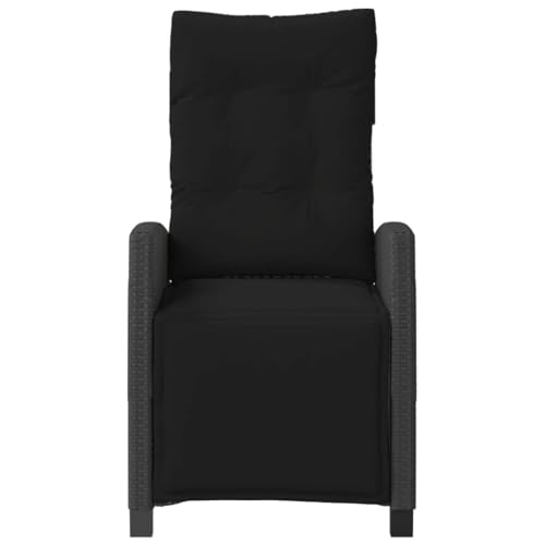 INLIFE Gartensessel mit Fußteil Verstellbar Schwarz Poly Rattan,Möbel,Gartenmöbel,Gartensitzmöbel,Gartenstühle,Schwarz,12 KG,365233 von INLIFE