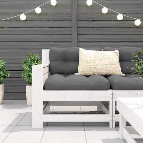 INLIFE Gartensofa mit Armlehne Weiß 69x62x70,5 cm Massivholz Kiefer,Möbel,Gartenmöbel,Gartensitzmöbel,Gartensofaelemente,Weiß,13.02 KG,844884 von INLIFE