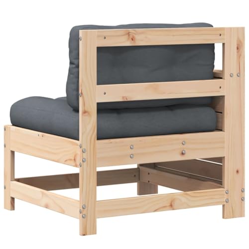 INLIFE Gartensofa mit Armlehne und Kissen Massivholz Kiefer,Möbel,Gartenmöbel,Gartensitzmöbel,Gartensofaelemente,Braun,16.17 KG,844920 von INLIFE