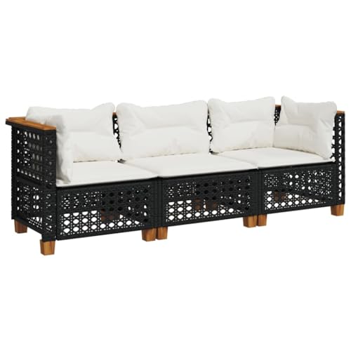 INLIFE Gartensofa mit Kissen 3-Sitzer Schwarz Poly Rattan,Möbel,Gartenmöbel,Gartensitzmöbel,Gartensofas,Schwarz,28.6 KG,365938 INLIFE Gartensofa mit Kissen 3-Sitzer Schwarz Poly Rattan,Möbel,Gartenmöbel,Gartensitzmöbel,Gartensofas,Schwarz,28.6 KG,365938 von INLIFE