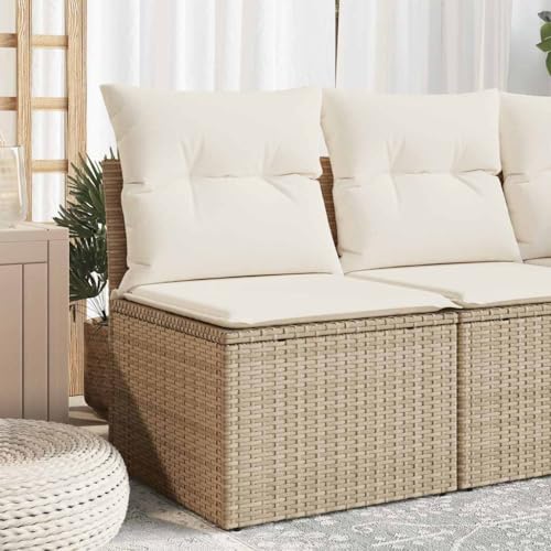 INLIFE Gartensofa ohne Armlehnen mit Kissen Beige Poly Rattan,Möbel,Gartenmöbel,Gartensitzmöbel,Gartensofas,Beige,7.8 KG,366050 INLIFE Gartensofa ohne Armlehnen mit Kissen Beige Poly Rattan,Möbel,Gartenmöbel,Gartensitzmöbel,Gartensofas,Beige,7.8 KG,366050 von INLIFE