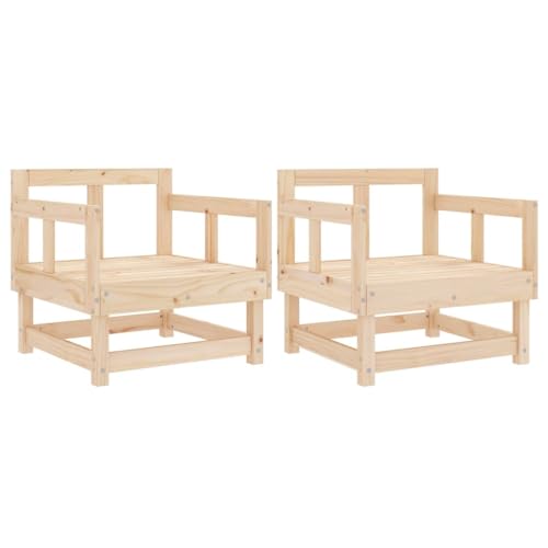 INLIFE Gartenstühle 2 STK. Massivholz Kiefer,Möbel,Gartenmöbel,Gartensitzmöbel,Gartensofaelemente,Braun,18.11 KG,825387 von INLIFE