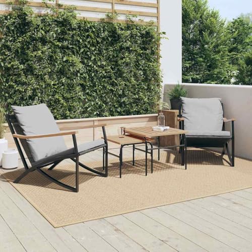 INLIFE Gartenstühle mit Kissen 2 STK. Schwarz Stahl,Möbel,Gartenmöbel,Gartenmöbel-Sets,Schwarz,21.95 KG,4009304 von INLIFE