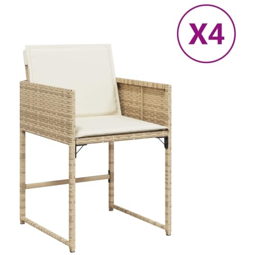 INLIFE Gartenstühle mit Kissen 4 STK. Beige Poly Rattan,Möbel,Gartenmöbel,Gartensitzmöbel,Gartenstühle,Beige,22 KG,4007479 INLIFE Gartenstühle mit Kissen 4 STK. Beige Poly Rattan,Möbel,Gartenmöbel,Gartensitzmöbel,Gartenstühle,Beige,22 KG,4007479 von INLIFE