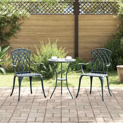 INLIFE Gartenstuhl 2 pcs Grün 55 x 56,5 x 91cm Aluminium,Möbel,Gartenmöbel,Gartensitzmöbel,Gartenstühle,Grün,10.76 KG,42002401 von INLIFE