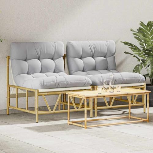 INLIFE Gartenstuhl 2 pcs Hellgrau 75 x 75 x 71 cm Stahl,Möbel,Gartenmöbel,Gartensitzmöbel,Gartenstühle,Braun,21.65 KG,42010310 von INLIFE