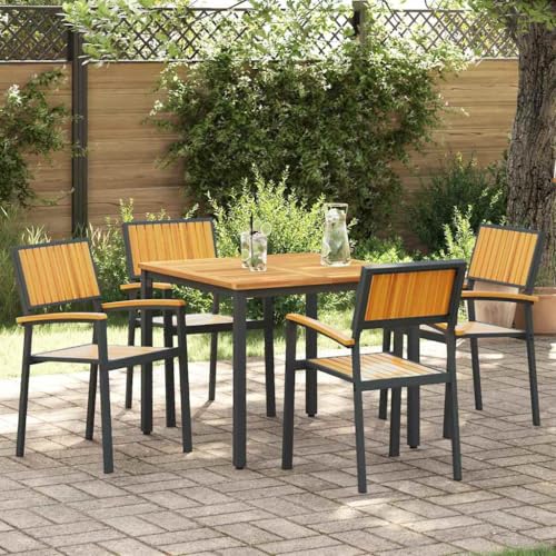 INLIFE Gartenstuhl 4 pcs Braun 56 x 57 x 87cm Massivholz Akazie,Möbel,Gartenmöbel,Gartensitzmöbel,Gartenstühle,Braun,30.8 KG,4010627 von INLIFE