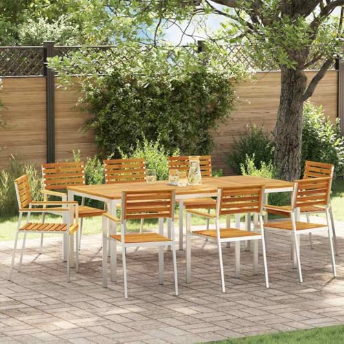 INLIFE Gartenstuhl 8 pcs Braun 56 x 54,5 x 87cm Massivholz Akazie,Möbel,Gartenmöbel,Gartensitzmöbel,Gartenstühle,Braun,52.8 KG,3334848 von INLIFE
