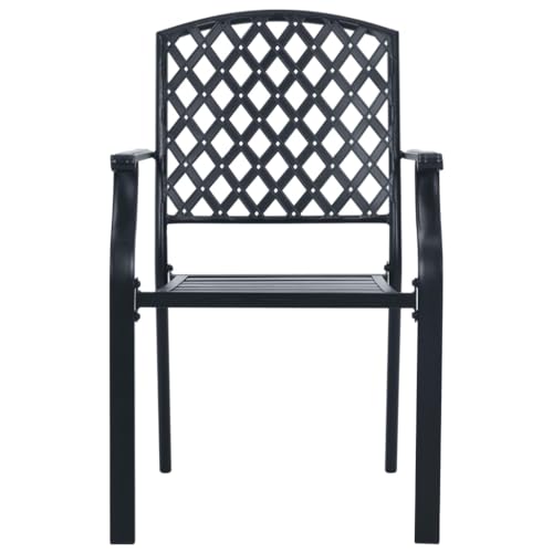 INLIFE Gartenstuhl-Set 5-TLG. Stapelbar Pulverbeschichteter Stahl,Möbel,Gartenmöbel,Gartenmöbel-Sets,Anthrazit,36.8 KG,3283769 von INLIFE