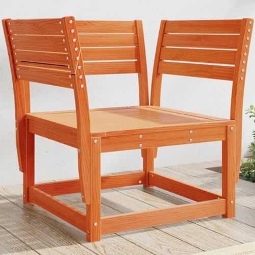 INLIFE Gartenstuhl Wachsbraun Massivholz Kiefer,Möbel,Gartenmöbel,Gartensitzmöbel,Gartensofas,Braun,14.8 KG,844676 von INLIFE