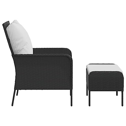INLIFE Gartenstuhl mit Fußhocker Schwarz Poly Rattan,Möbel,Gartenmöbel,Gartensitzmöbel,Gartenstühle,Schwarz,15.6 KG,364116 INLIFE Gartenstuhl mit Fußhocker Schwarz Poly Rattan,Möbel,Gartenmöbel,Gartensitzmöbel,Gartenstühle,Schwarz,15.6 KG,364116 von INLIFE