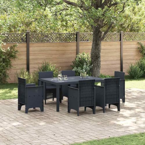 INLIFE Gartentisch Anthrazit 150 x 100 x 73 cm Poly-Rattan,Möbel,Gartenmöbel,Gartentische,Anthrazit,15.8 KG,871684 von INLIFE