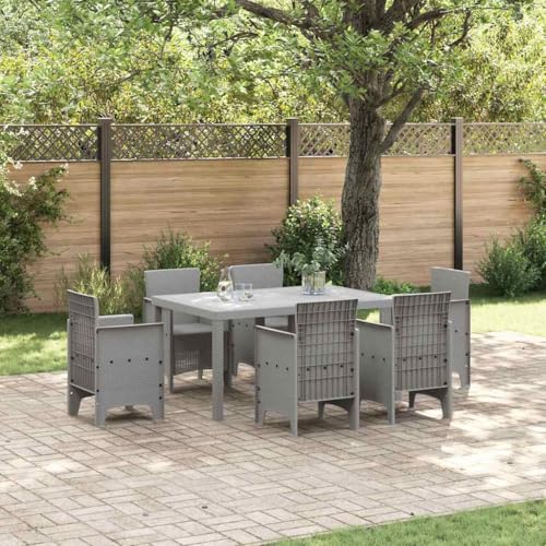 INLIFE Gartentisch Hellgrau 150 x 100 x 73 cm Poly-Rattan,Möbel,Gartenmöbel,Gartentische,Hellgrau,15.8 KG,871687 von INLIFE