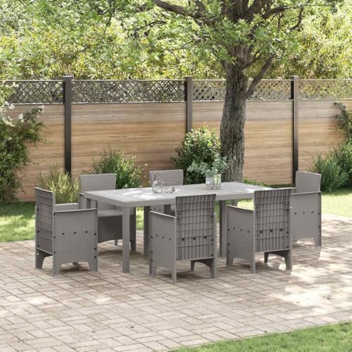 INLIFE Gartentisch Hellgrau 200 x 100 x 73 cm Poly-Rattan,Möbel,Gartenmöbel,Gartentische,Hellgrau,20.4 KG,871691 von INLIFE