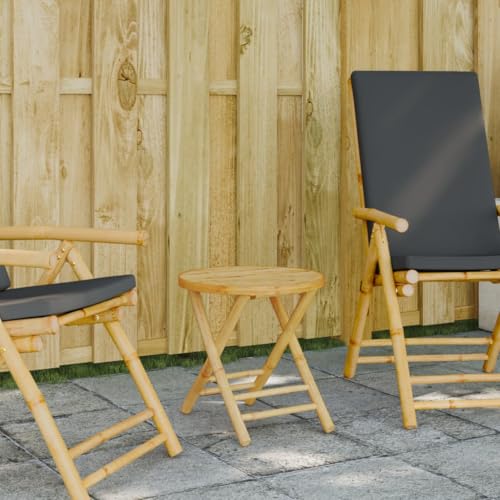 INLIFE Gartentisch Klappbar Ø45x45 cm Bambus,Möbel,Gartenmöbel,Gartentische,Braun,3.5 KG,365880 von INLIFE