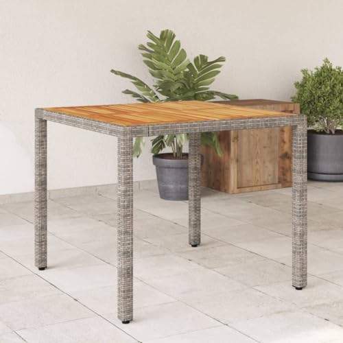 INLIFE Gartentisch mit Akazienholz-Platte Grau 90x90x75 cm Poly Rattan,Möbel,Gartenmöbel,Gartentische,Grau,14.6 KG,365530 INLIFE Gartentisch mit Akazienholz-Platte Grau 90x90x75 cm Poly Rattan,Möbel,Gartenmöbel,Gartentische,Grau,14.6 KG,365530 von INLIFE