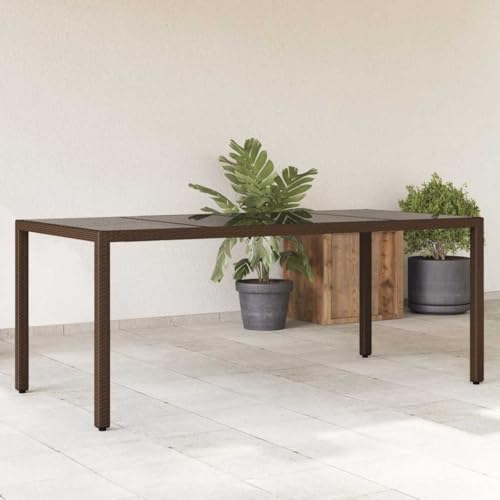 INLIFE Gartentisch mit Glasplatte Braun 190x90x75 cm Poly Rattan,Möbel,Gartenmöbel,Gartentische,Braun,28 KG,365540 INLIFE Gartentisch mit Glasplatte Braun 190x90x75 cm Poly Rattan,Möbel,Gartenmöbel,Gartentische,Braun,28 KG,365540 von INLIFE