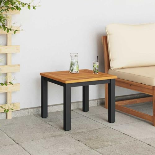 INLIFE Gartentische Natur und Schwarz 45 x 45 x 38 cm,Möbel,Gartenmöbel,Gartentische,Braun,5.6 KG,4010618 von INLIFE