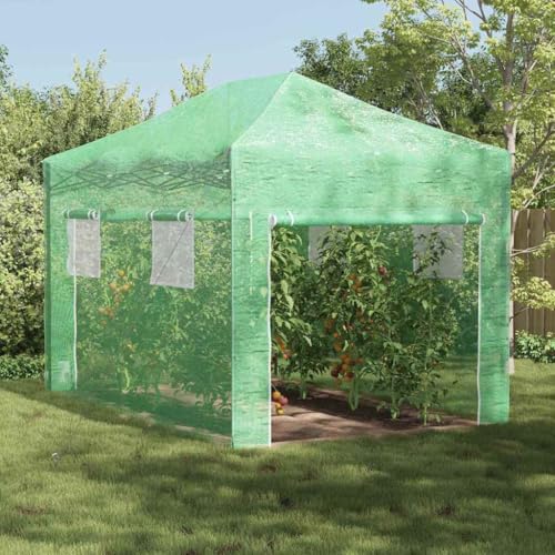 INLIFE Gewächshaus mit Dach Grün 280 x 410 x 315 cm Stahl,Heim & Garten,Rasen & Garten,Gartenpflege,Gewächshäuser,Grün,22.45 KG,42006642 von INLIFE