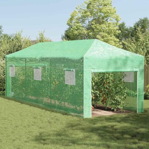 INLIFE Gewächshaus mit Dach Grün 290 x 870 x 315 cm Stahl,Heim & Garten,Rasen & Garten,Gartenpflege,Gewächshäuser,Grün,43.2 KG,42006646 von INLIFE