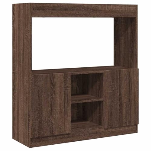 INLIFE Highboard Braun Eichen-Optik 92x33x100 cm Holzwerkstoff,Möbel,Regalsysteme,Bücherregale & Bücherschränke,Braun,28.2 KG,855130 von INLIFE