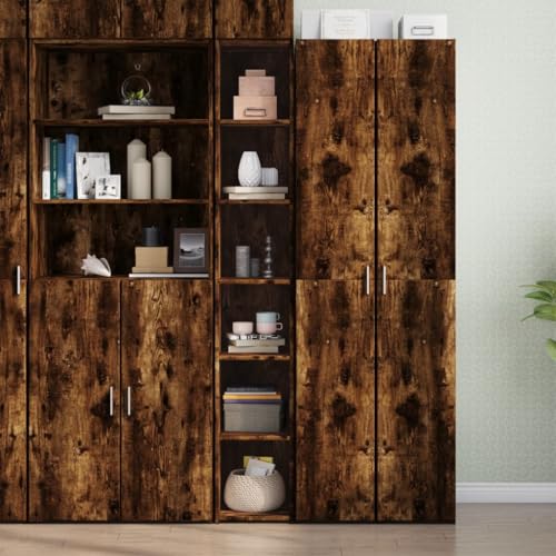 INLIFE Highboard Räuchereiche 30x41x185 cm Holzwerkstoff,Möbel,Schränke,Sideboards,Braun,27.55 KG,846415 von INLIFE