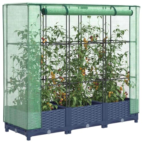 INLIFE Hochbeet mit Gewächshaus-Aufsatz Rattan-Optik 120x40x123 cm,Heim & Garten,Rasen & Garten,Gartenpflege,Blumentöpfe & Pflanzgefäße,Grau,7.87 KG,4015825 INLIFE Hochbeet mit Gewächshaus-Aufsatz Rattan-Optik 120x40x123 cm,Heim & Garten,Rasen & Garten,Gartenpflege,Blumentöpfe & Pflanzgefäße,Grau,7.87 KG,4015825 von INLIFE
