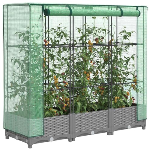 INLIFE Hochbeet mit Gewächshaus-Aufsatz Rattan-Optik 120x40x123 cm,Heim & Garten,Rasen & Garten,Gartenpflege,Blumentöpfe & Pflanzgefäße,Grau,7.87 KG,4015853 INLIFE Hochbeet mit Gewächshaus-Aufsatz Rattan-Optik 120x40x123 cm,Heim & Garten,Rasen & Garten,Gartenpflege,Blumentöpfe & Pflanzgefäße,Grau,7.87 KG,4015853 von INLIFE