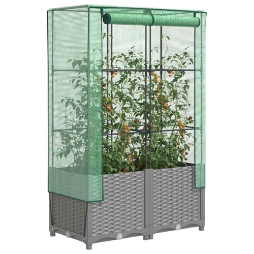 INLIFE Hochbeet mit Gewächshaus-Aufsatz Rattan-Optik 80x40x138 cm,Heim & Garten,Rasen & Garten,Gartenpflege,Blumentöpfe & Pflanzgefäße,Grau,7.13 KG,4015856 INLIFE Hochbeet mit Gewächshaus-Aufsatz Rattan-Optik 80x40x138 cm,Heim & Garten,Rasen & Garten,Gartenpflege,Blumentöpfe & Pflanzgefäße,Grau,7.13 KG,4015856 von INLIFE