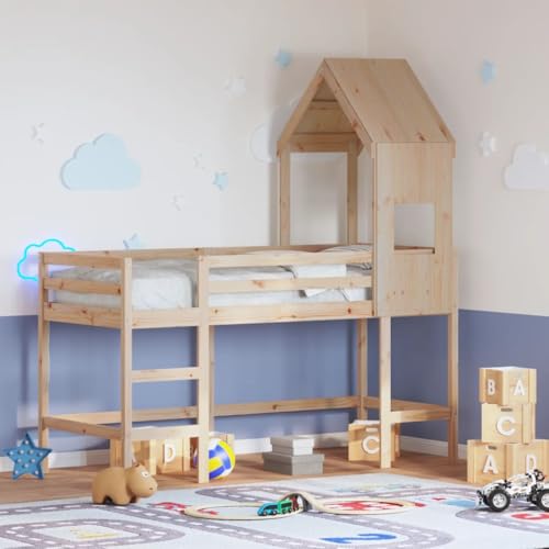 INLIFE Hochbett mit Leiter und Dach 90x190 cm Massivholz Kiefer,Möbel,Betten & Zubehör,Betten & Bettgestelle,Braun,38.88 KG,3282032 INLIFE Hochbett mit Leiter und Dach 90x190 cm Massivholz Kiefer,Möbel,Betten & Zubehör,Betten & Bettgestelle,Braun,38.88 KG,3282032 von INLIFE