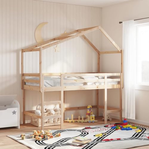 INLIFE Hochbett mit Leiter und Dach 90x200 cm Massivholz Kiefer,Möbel,Betten & Zubehör,Betten & Bettgestelle,Braun,35.65 KG,3282070 INLIFE Hochbett mit Leiter und Dach 90x200 cm Massivholz Kiefer,Möbel,Betten & Zubehör,Betten & Bettgestelle,Braun,35.65 KG,3282070 von INLIFE