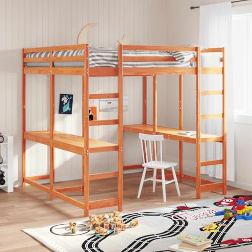 INLIFE Hochbett mit Schreibtisch & Leiter Braun 180x200 cm Kiefernholz,Möbel,Betten & Zubehör,Betten & Bettgestelle,Braun,72.4 KG,3284232 INLIFE Hochbett mit Schreibtisch & Leiter Braun 180x200 cm Kiefernholz,Möbel,Betten & Zubehör,Betten & Bettgestelle,Braun,72.4 KG,3284232 von INLIFE