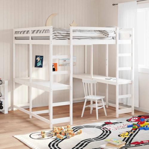 INLIFE Hochbett mit Schreibtisch & Leiter Weiß 160x200 cm Kiefernholz,Möbel,Betten & Zubehör,Betten & Bettgestelle,Weiß,67.9 KG,3284234 INLIFE Hochbett mit Schreibtisch & Leiter Weiß 160x200 cm Kiefernholz,Möbel,Betten & Zubehör,Betten & Bettgestelle,Weiß,67.9 KG,3284234 von INLIFE