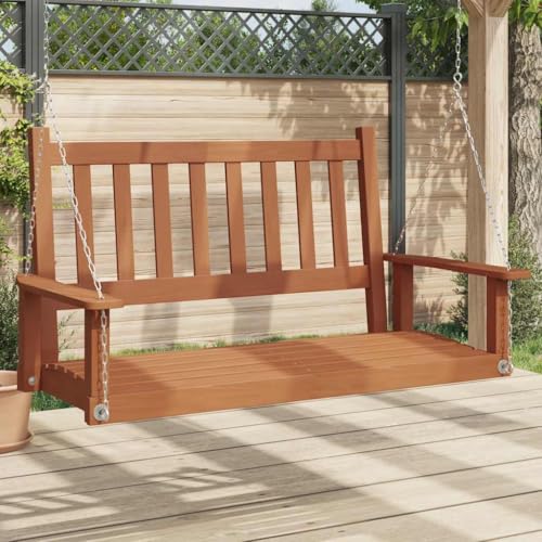 INLIFE Hollywoodschaukel mit Metallketten Braun Massivholz Tanne,Heim & Garten,Rasen & Garten,Garten & Balkon,Hollywoodschaukeln,Braun,10.74 KG,4008977 von INLIFE