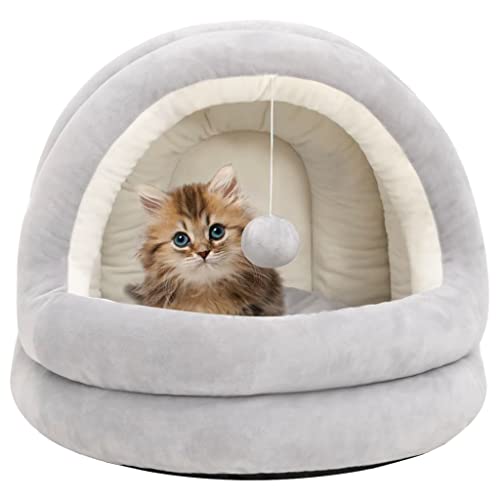 INLIFE Katzenbett 50x50x45 cm Grau und Creme,2.09kg,171398 von INLIFE