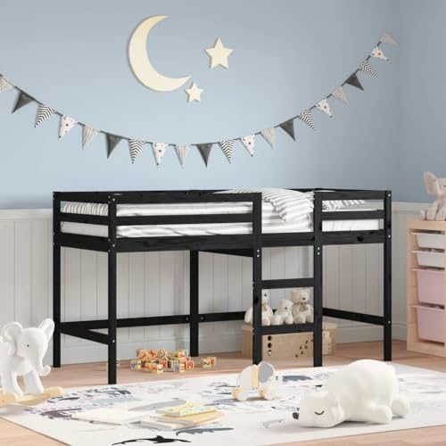 INLIFE Kinderhochbett mit Leiter Schwarz 80x200 cm Massivholz Kiefer,Möbel,Betten & Zubehör,Betten & Bettgestelle,Schwarz,26.14 KG,835888 INLIFE Kinderhochbett mit Leiter Schwarz 80x200 cm Massivholz Kiefer,Möbel,Betten & Zubehör,Betten & Bettgestelle,Schwarz,26.14 KG,835888 von INLIFE