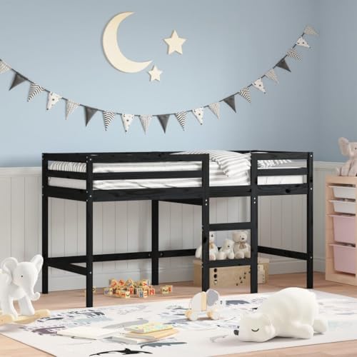 INLIFE Kinderhochbett mit Leiter Schwarz 90x200 cm Massivholz Kiefer,Möbel,Betten & Zubehör,Betten & Bettgestelle,Schwarz,26.25 KG,835891 INLIFE Kinderhochbett mit Leiter Schwarz 90x200 cm Massivholz Kiefer,Möbel,Betten & Zubehör,Betten & Bettgestelle,Schwarz,26.25 KG,835891 von INLIFE