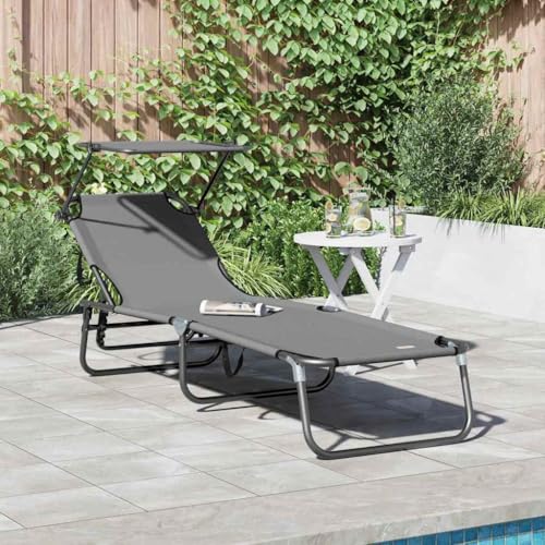 INLIFE Klappbare Sonnenliege mit Kissen Grau 56 x 190 x 81cm Stoff,Möbel,Gartenmöbel,Gartensitzmöbel,Sonnenliegen,Grau,6.55 KG,42003131 INLIFE Klappbare Sonnenliege mit Kissen Grau 56 x 190 x 81cm Stoff,Möbel,Gartenmöbel,Gartensitzmöbel,Sonnenliegen,Grau,6.55 KG,42003131 von INLIFE